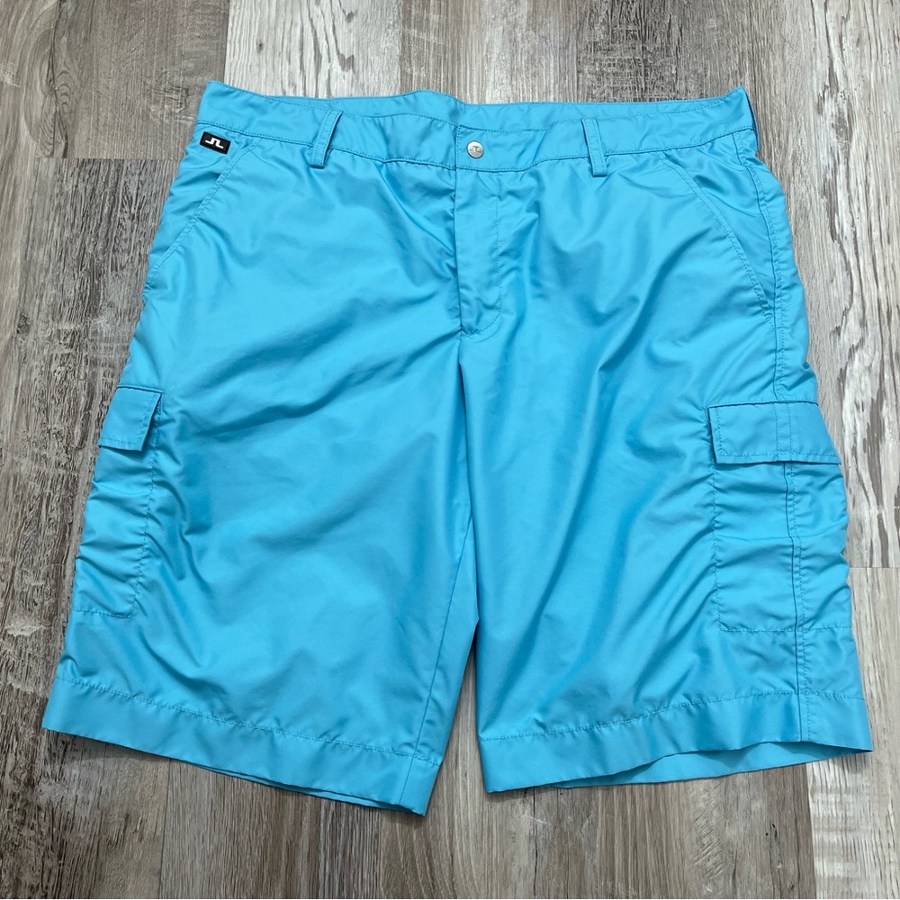 J Lindeberg Men’s Cargo Shorts Size 36 Golf Casual Regular Fit Light Blue